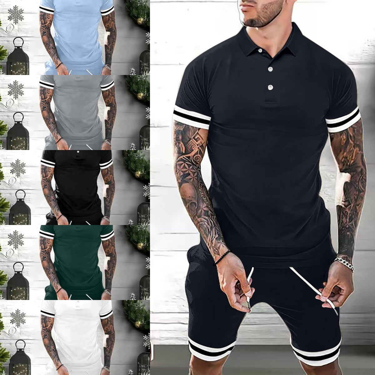 Polo Shirt & Shorts Set Summer Tracksuit