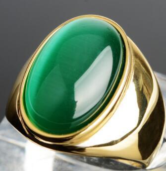 Stainless Steel Titanium Faux Opal Rings