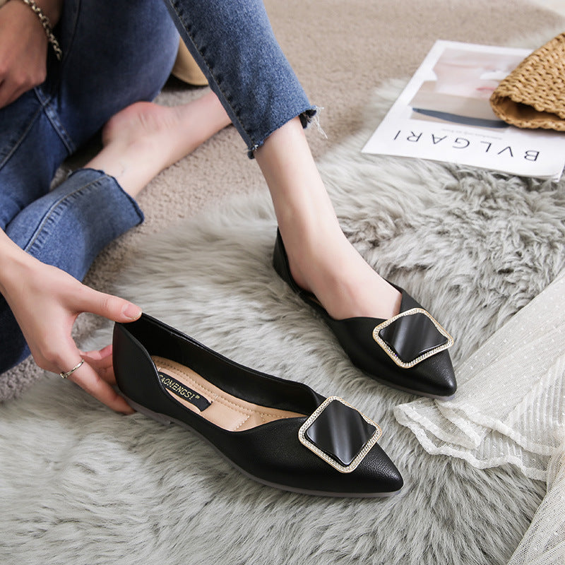 Hollow Pointed Ballet Flats