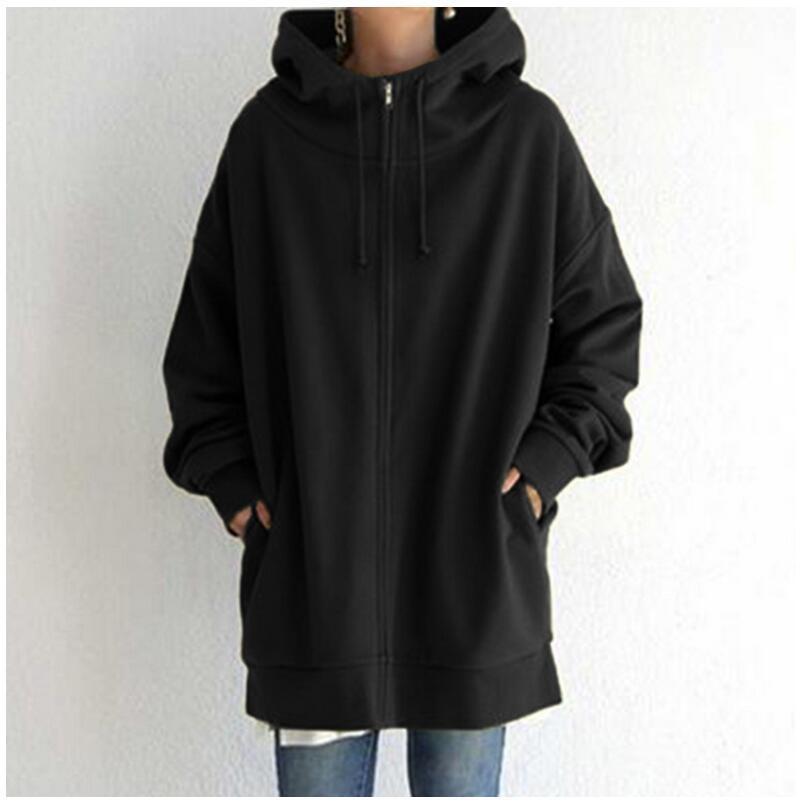 Women's Fuzzy Long Pullover Zipped Hoodies