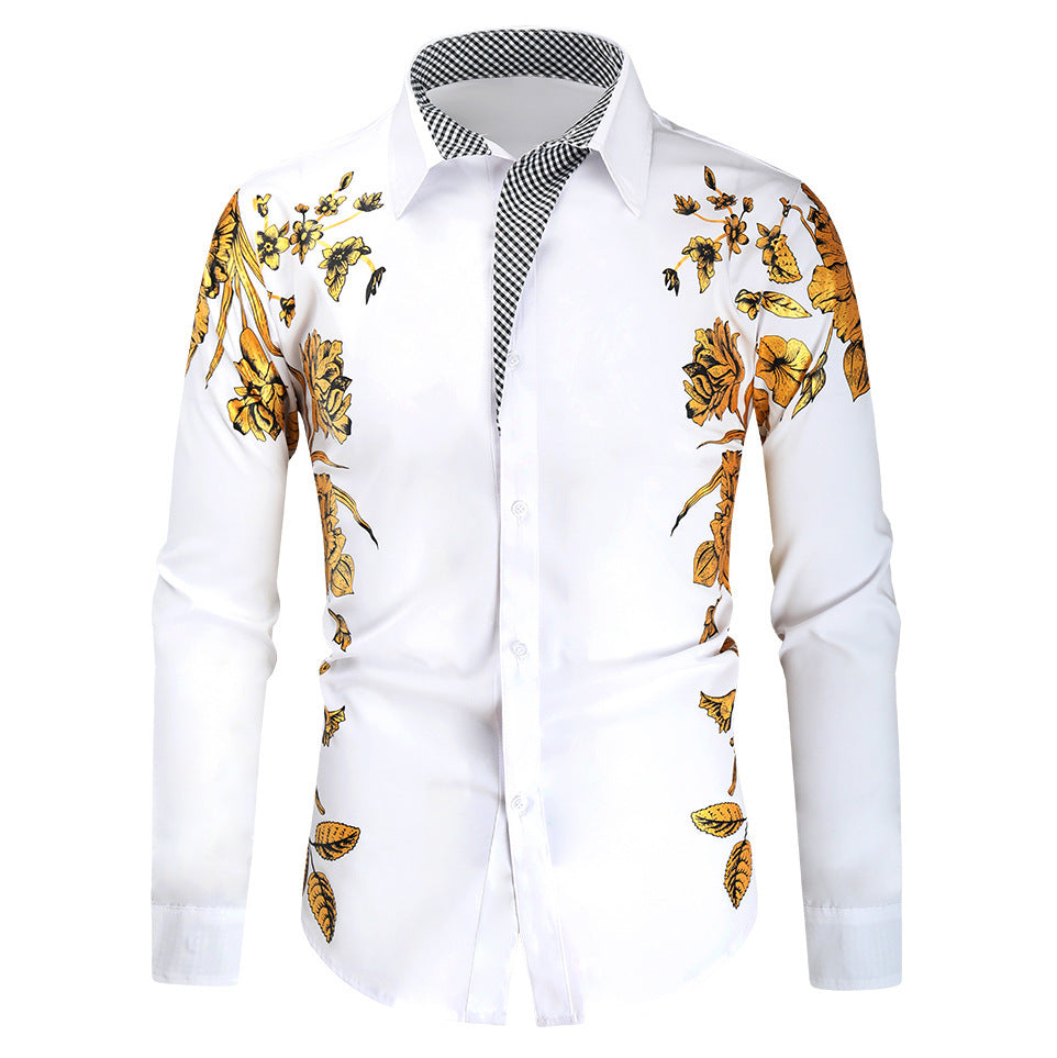 Bronze Print Long Sleeve Shirts