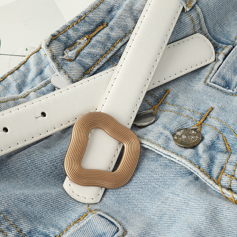 Fashion Geometric Press Buckle Belts