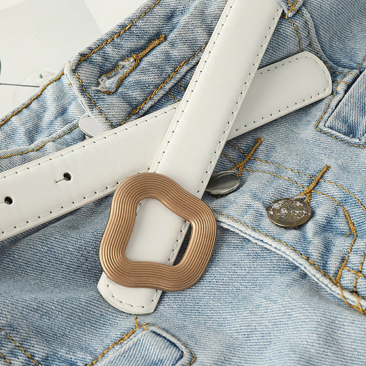 Fashion Geometric Press Buckle Belts