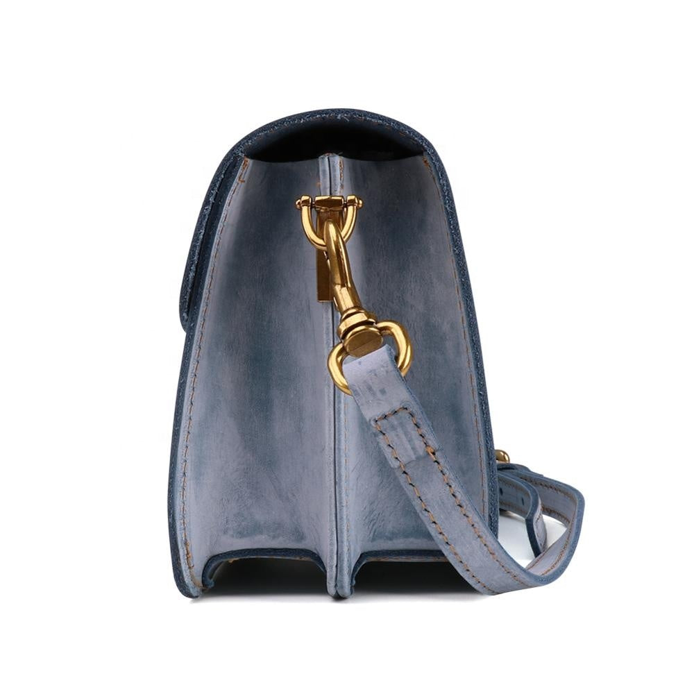 Foggy Wax Leather Crossbody Flap Bags