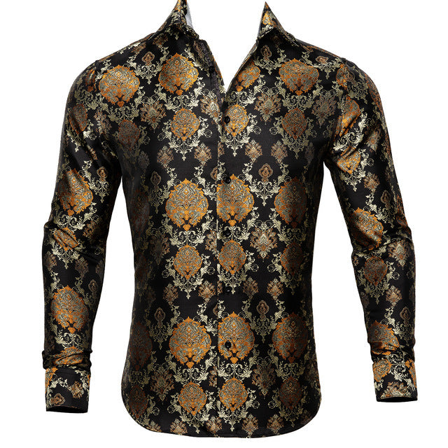Barry Wang Silk Long Sleeve Shirts