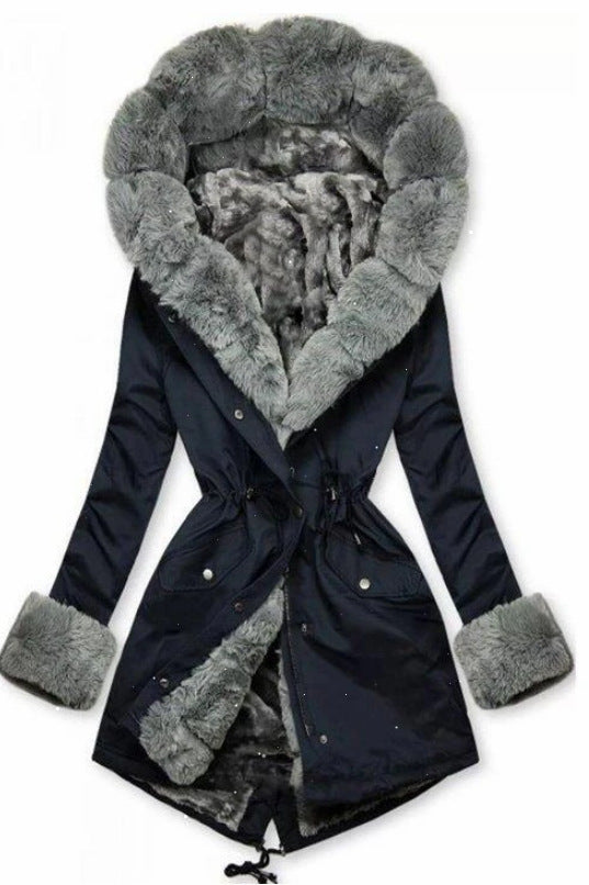 Women's Thermal Fur Collar Hooded Coats