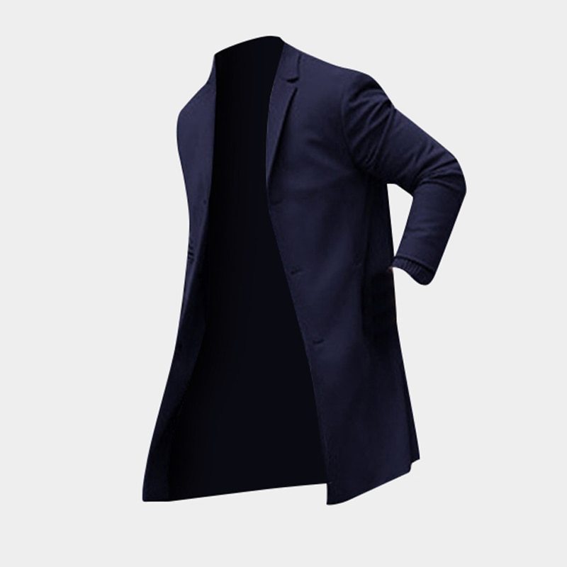 Hombre Solid Slim Fit Trench Coats