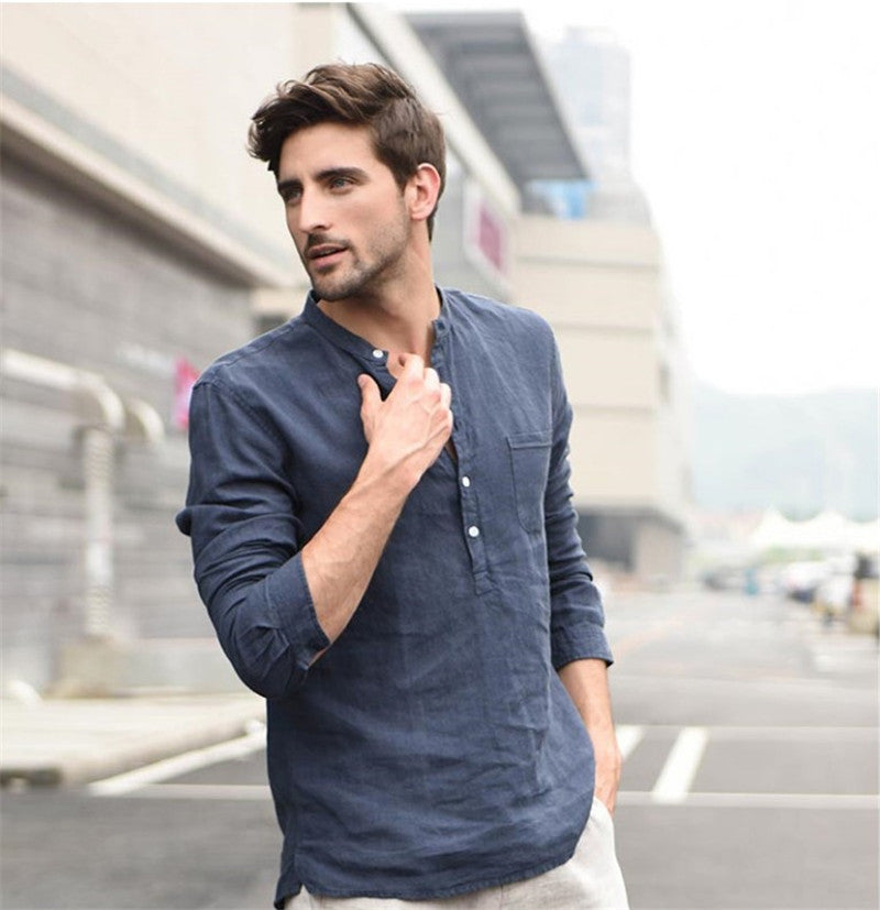 Half Button Long Sleeve Shirts