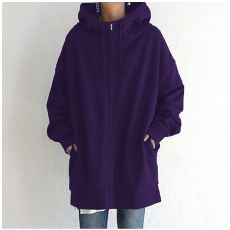 Women's Fuzzy Long Pullover Zipped Hoodies