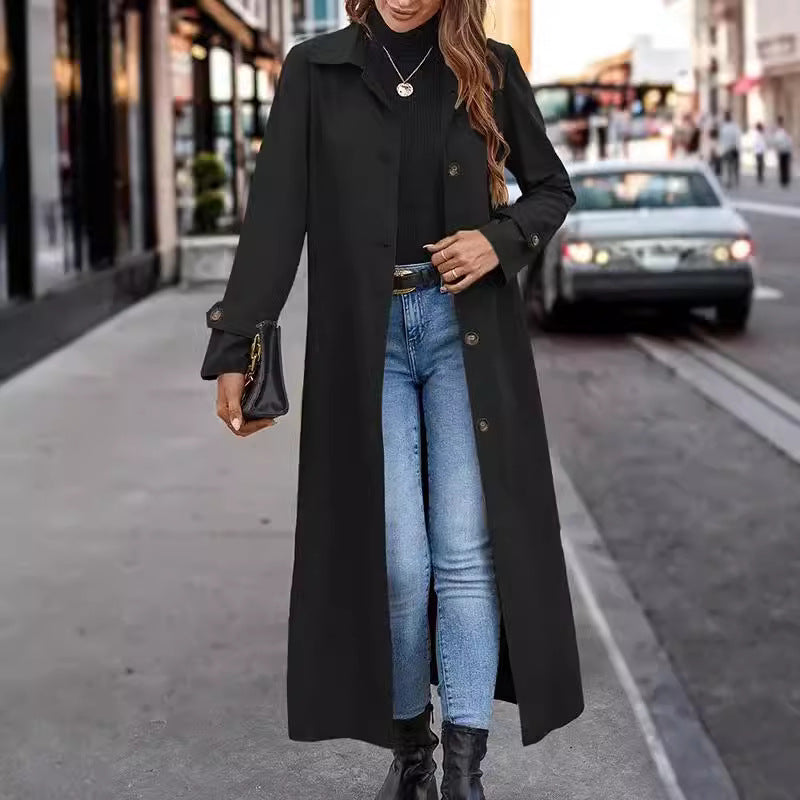 Gentle Button Long Trench Coats