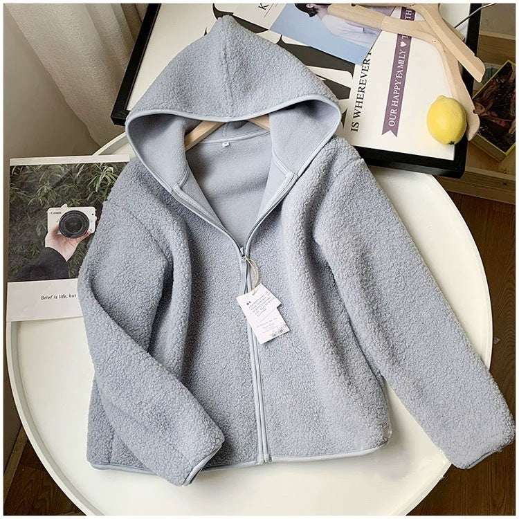 Faux Cashmere Polar Fleece Zipped Hoodies