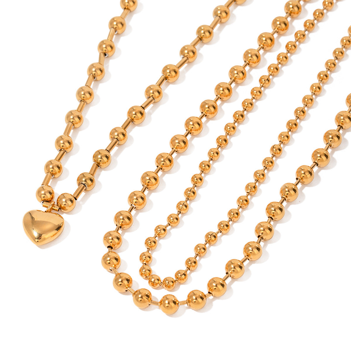 18k Golden Clavicle Beaded Love Necklace