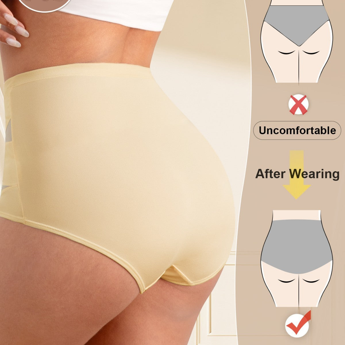Lucky High Waist Seamless Belly Contracting Glutes Lift Briefs