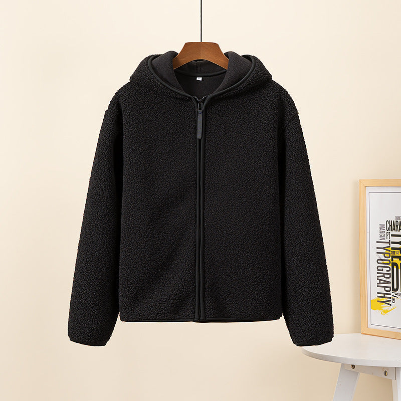 Faux Cashmere Polar Fleece Zipped Hoodies