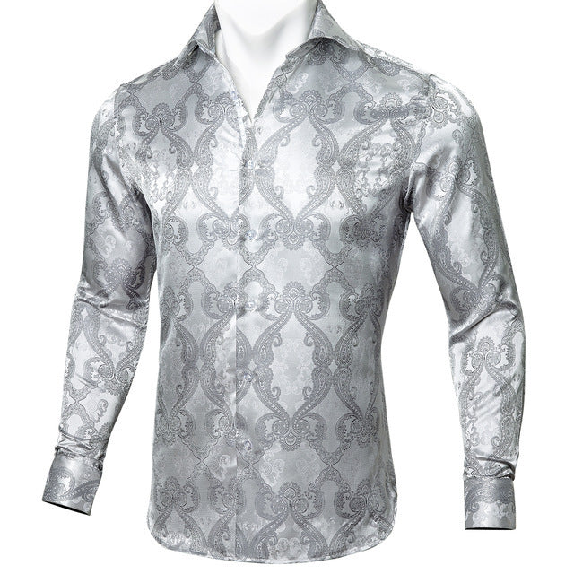 Barry Wang Silk Long Sleeve Shirts