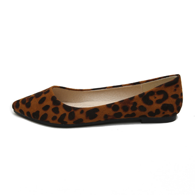 Leopard-Print Pointed Ballet Flats