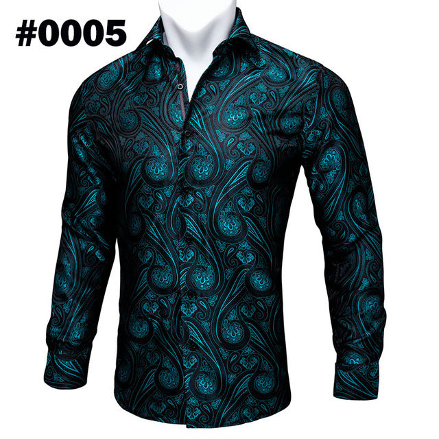 Barry Wang Silk Long Sleeve Shirts