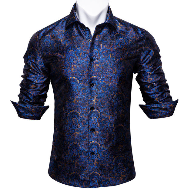 Barry Wang Silk Long Sleeve Shirts
