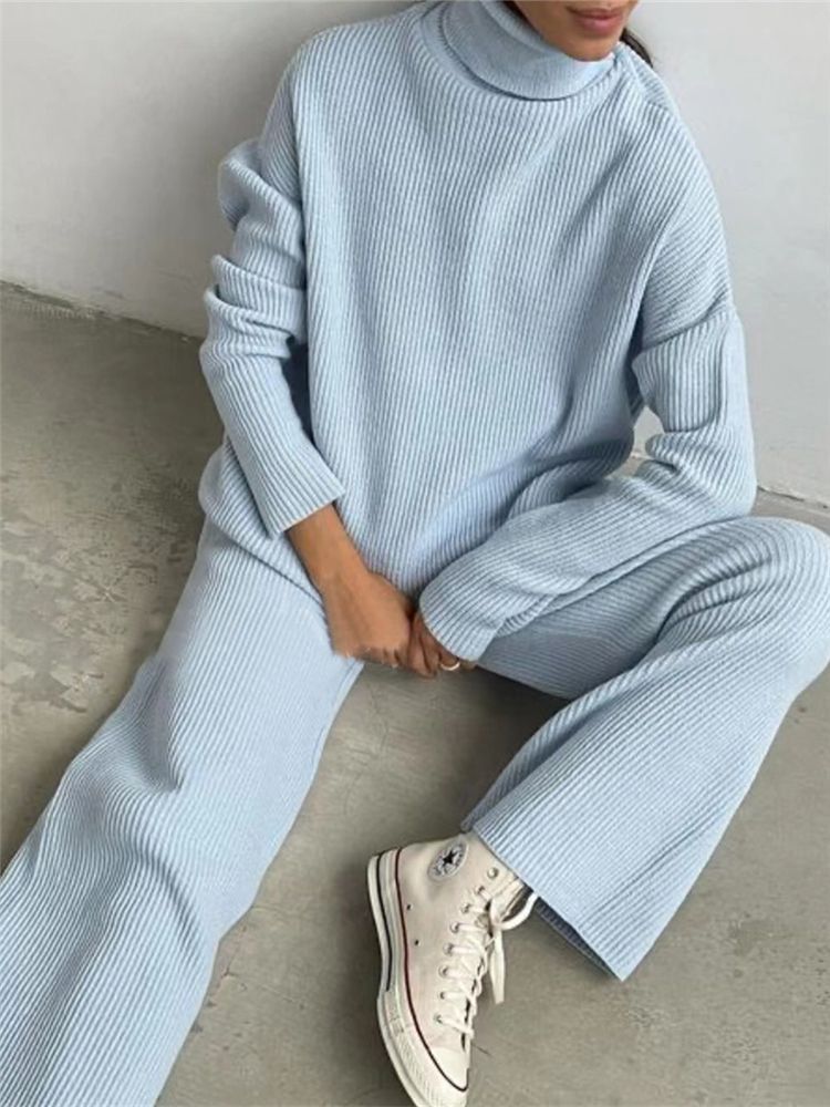 Women’s Turtleneck Sweater Knitted Sets