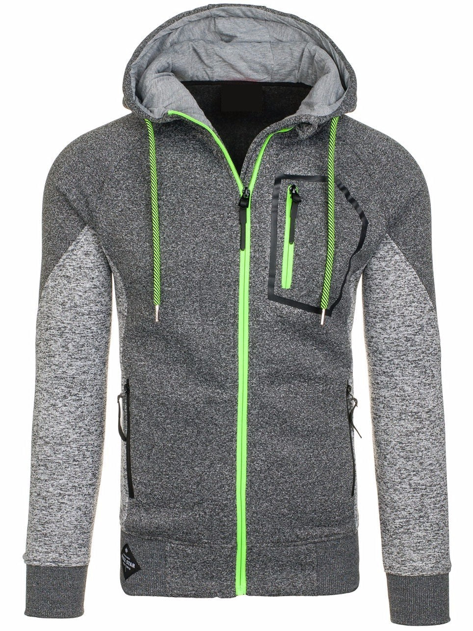 Paneling Long Sleeve Hoodie Jacket