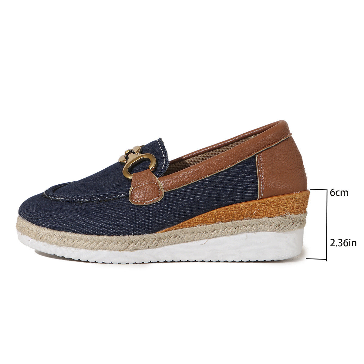 Women's Horse Buckle Wedge Loafers