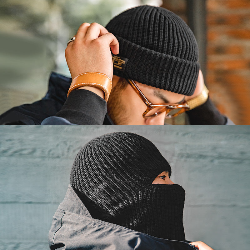 Vintage Knitted Beanie (Turns into Balaclava)