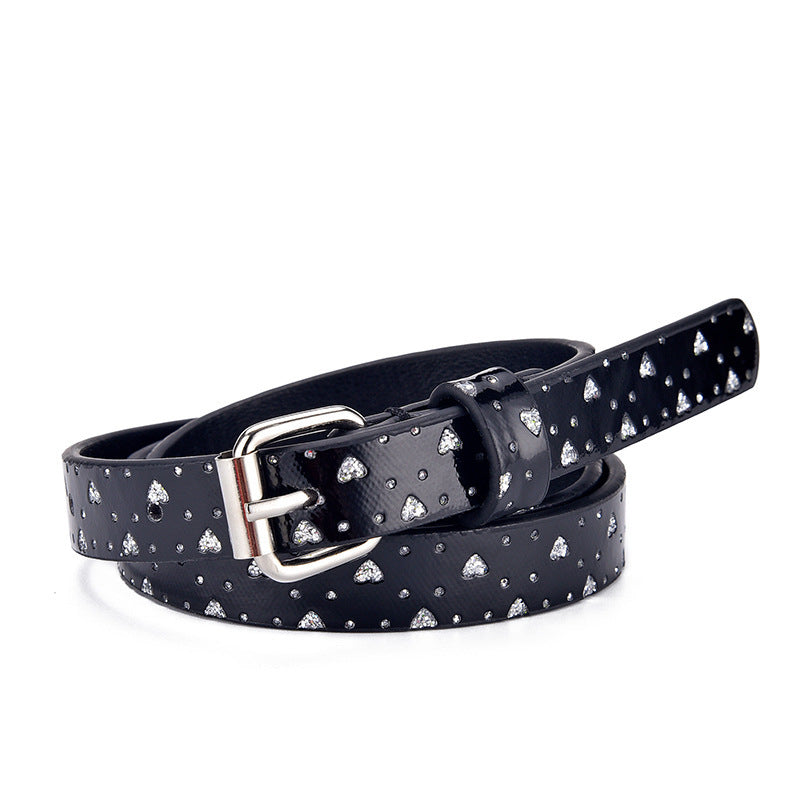 Ladies Heart Glitter Belts