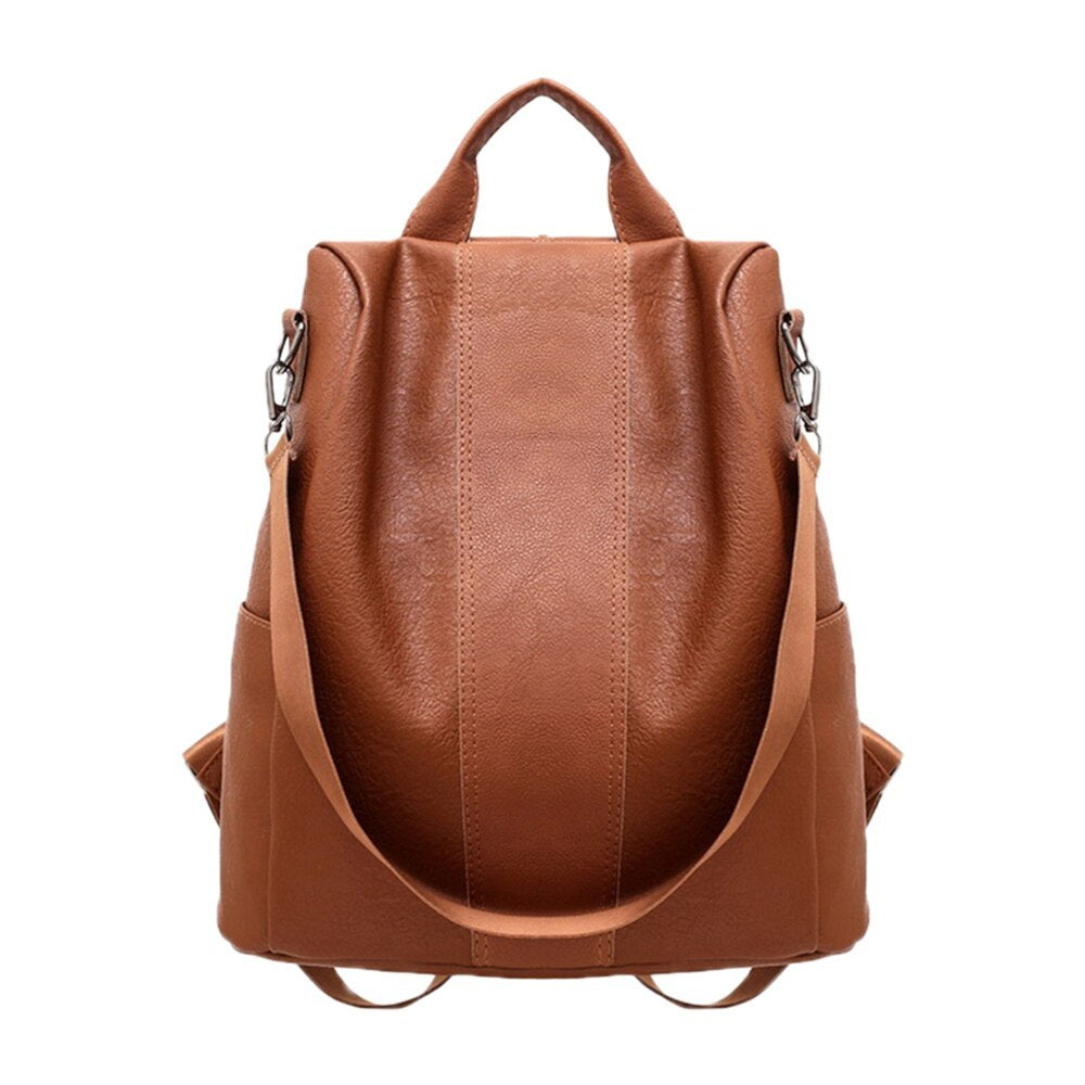 PU Leather Waterproof Anti Theft Backpacks