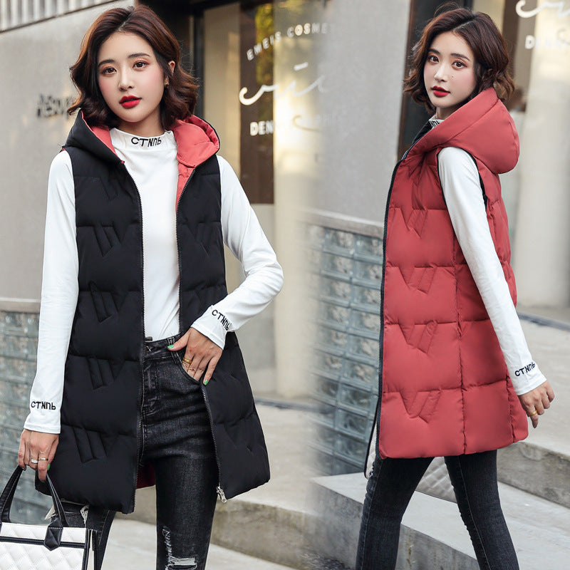 Women's Double-Sided Hooded Bodywarmer Jackets