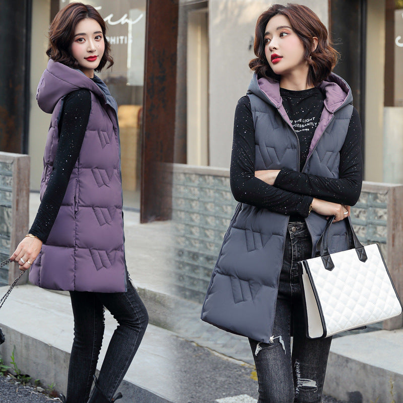 Women's Double-Sided Hooded Bodywarmer Jackets