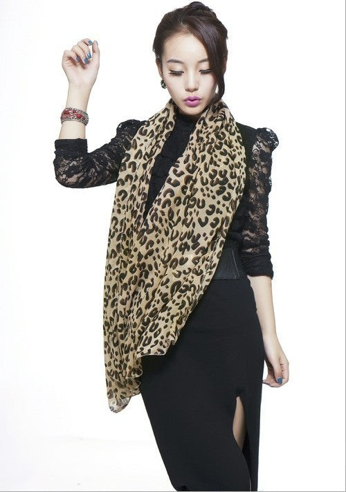 Chiffon Leopard Scarves