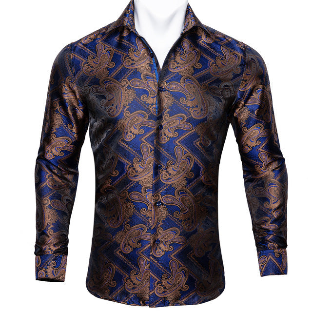 Barry Wang Silk Long Sleeve Shirts