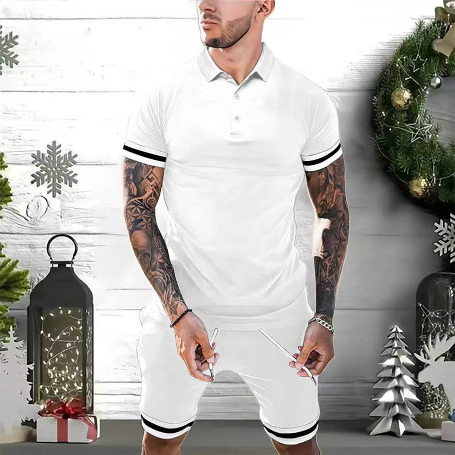 Polo Shirt & Shorts Set Summer Tracksuit