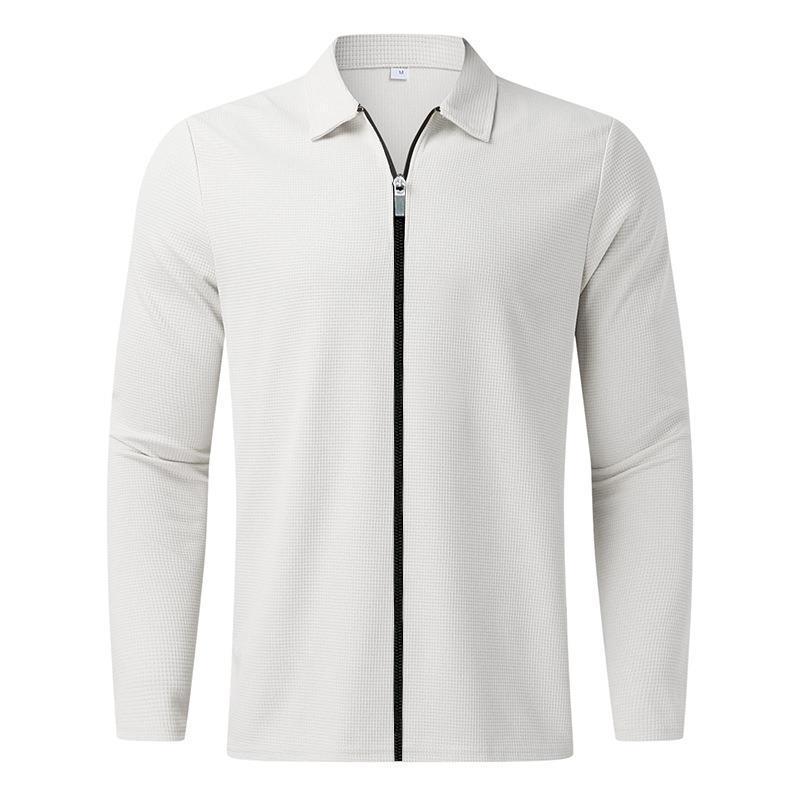 Waffle Style Zipped Lapel Track Tops