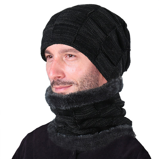 Square Plaid Fleece Beanie Hats