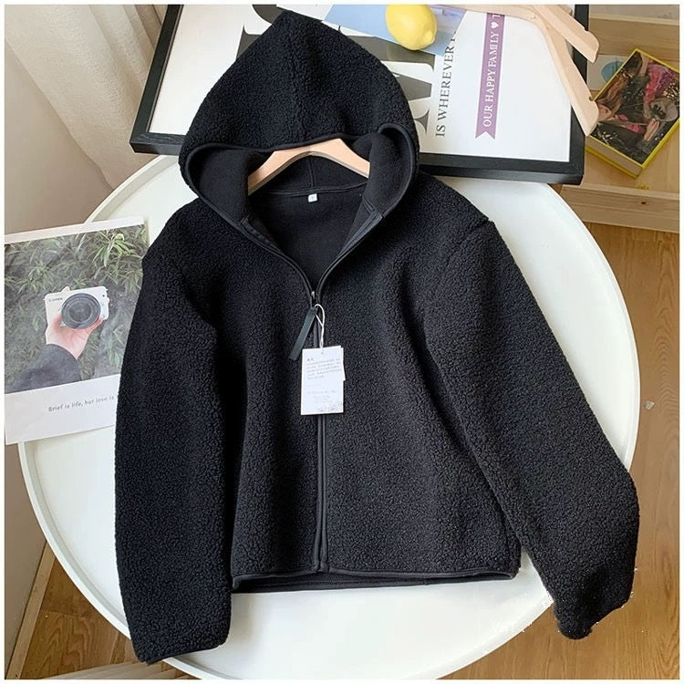 Faux Cashmere Polar Fleece Zipped Hoodies