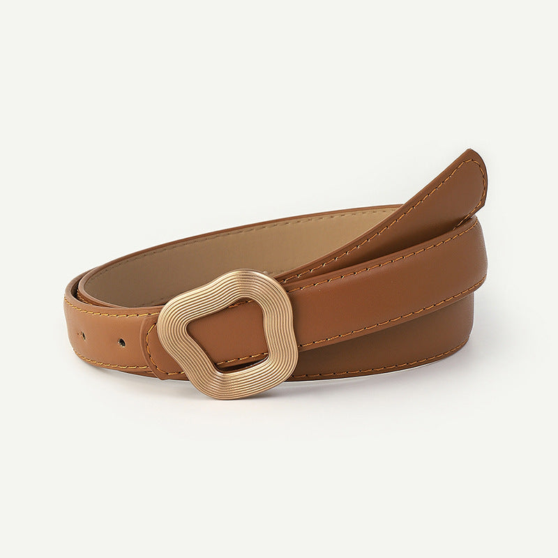 Fashion Geometric Press Buckle Belts