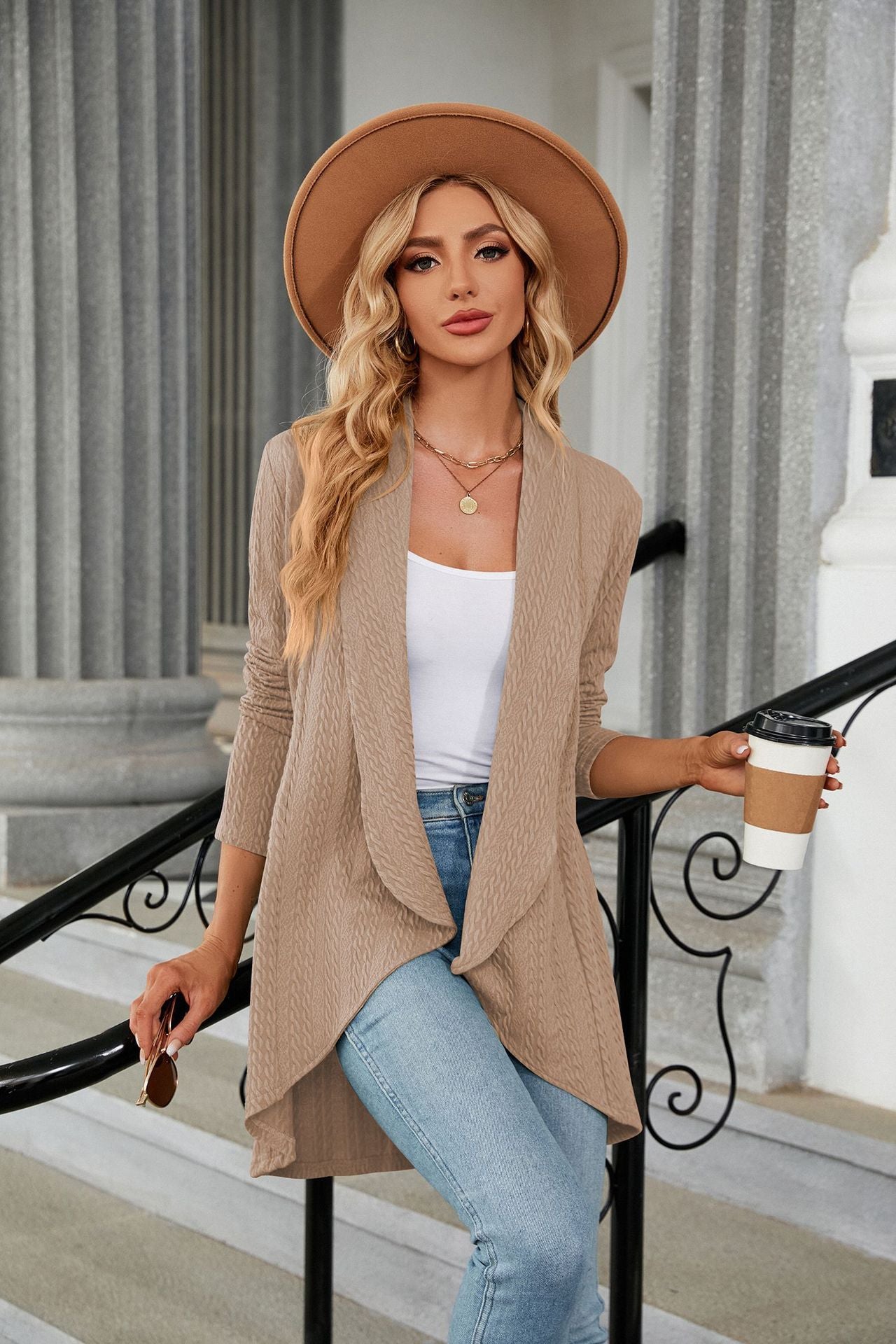 Women's Lightweight Soft Draped Open Front Cardigans