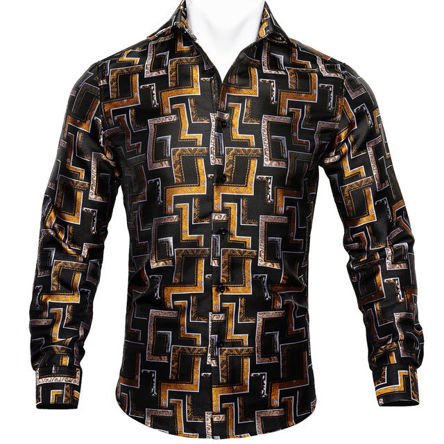 Barry Wang Silk Long Sleeve Shirts