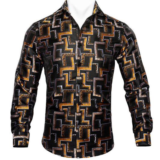 Barry Wang Silk Long Sleeve Shirts