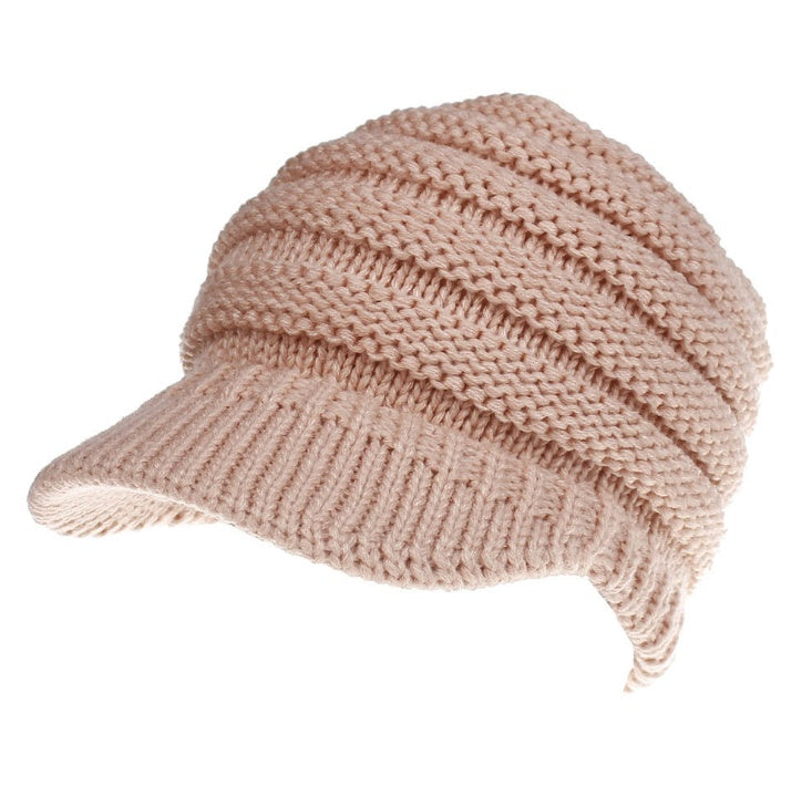 Ponytail Soft Knitting Beanie Cap Hats