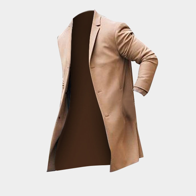 Hombre Solid Slim Fit Trench Coats