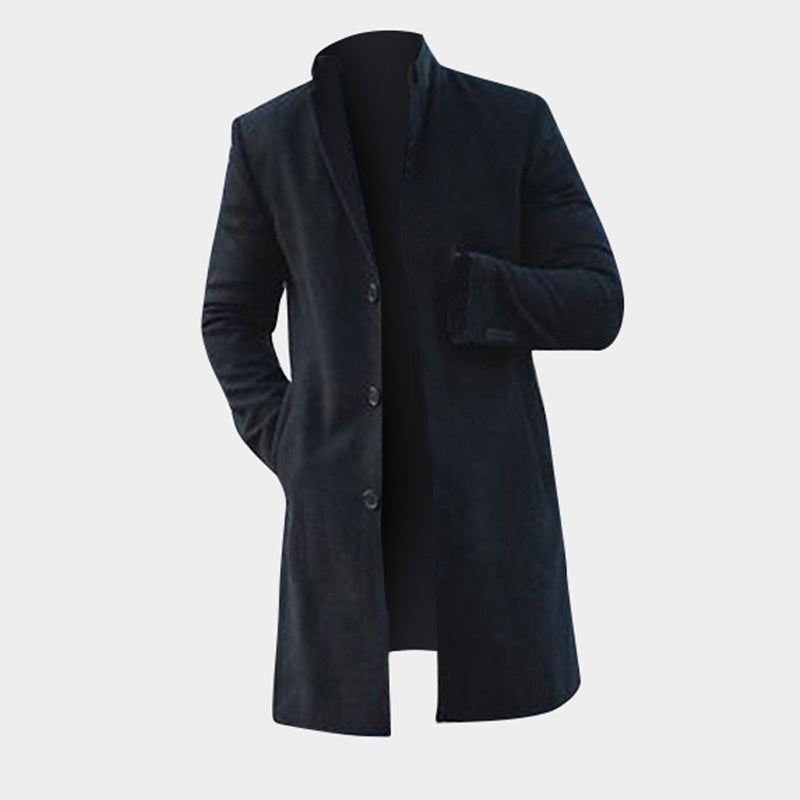 Hombre Solid Slim Fit Trench Coats