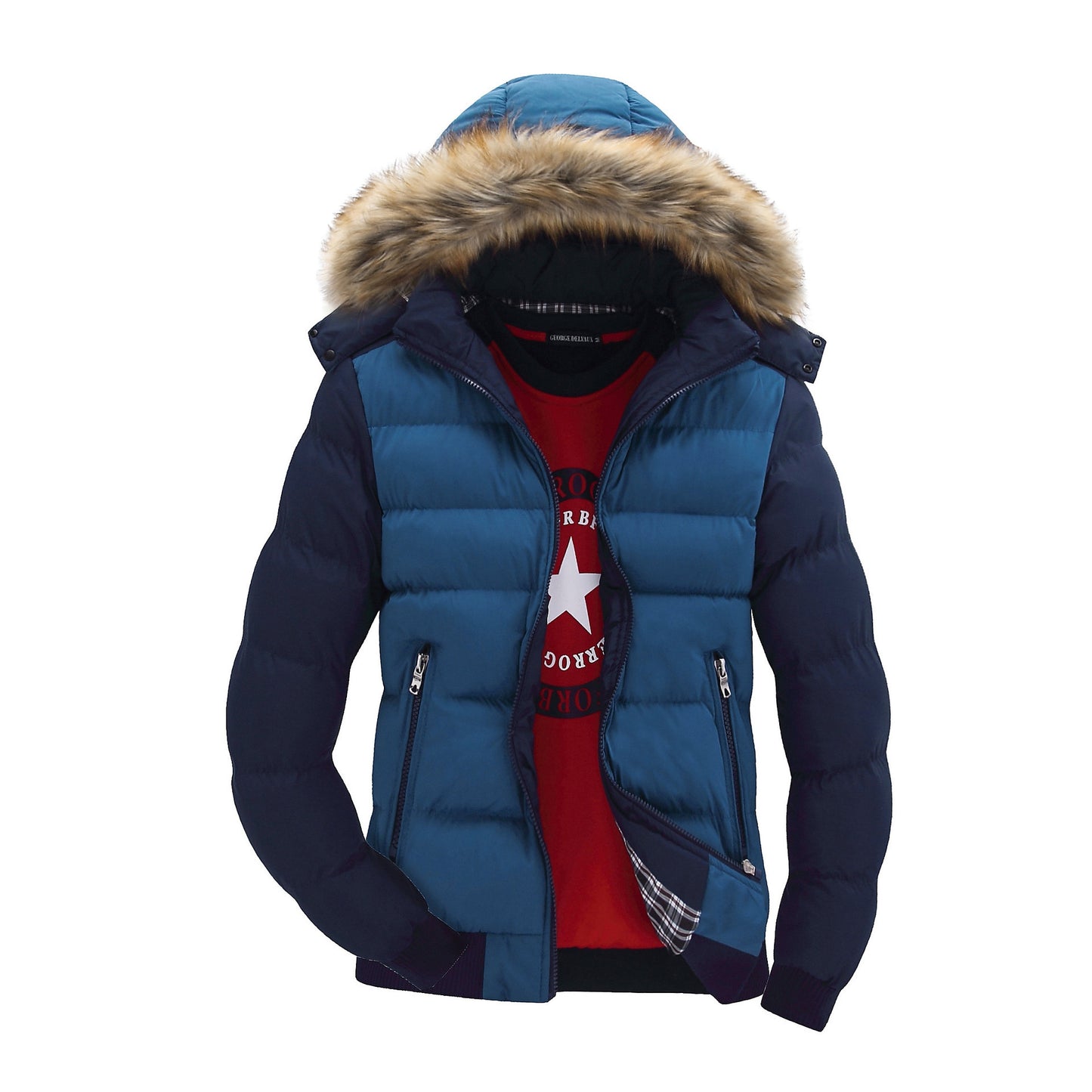 Cotton Hooded Fur Collar Coats