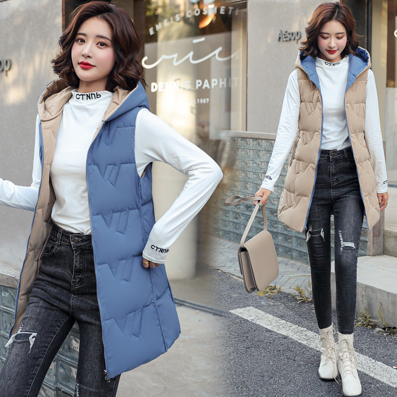 Women's Double-Sided Hooded Bodywarmer Jackets