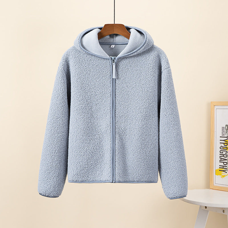 Faux Cashmere Polar Fleece Zipped Hoodies