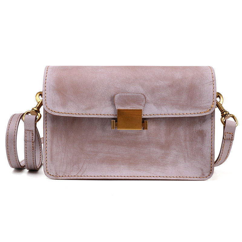 Foggy Wax Leather Crossbody Flap Bags