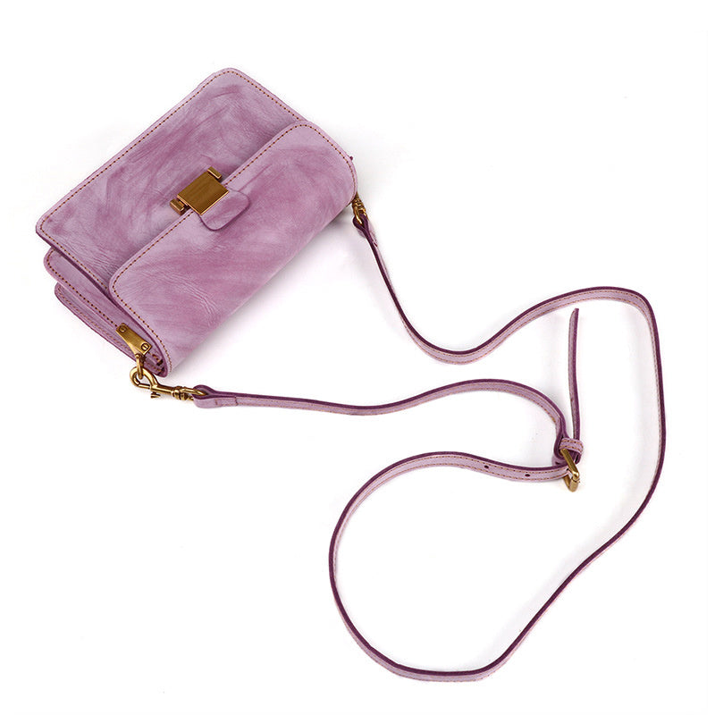 Foggy Wax Leather Crossbody Flap Bags