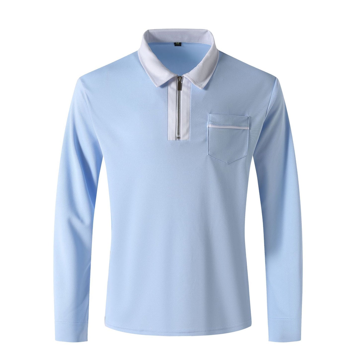 Henley Polo Zipper Long Sleeve Shirts