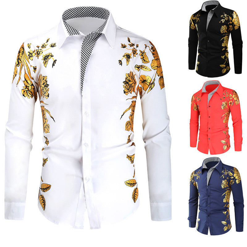 Bronze Print Long Sleeve Shirts